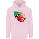 Curled Saint Kitts and Nevis Flag Day Football Childrens Kids Hoodie Light Pink