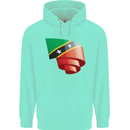 Curled Saint Kitts and Nevis Flag Day Football Childrens Kids Hoodie Peppermint