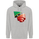 Curled Saint Kitts and Nevis Flag Day Football Childrens Kids Hoodie Sports Grey