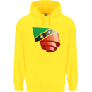 Curled Saint Kitts and Nevis Flag Day Football Childrens Kids Hoodie Yellow