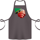 Curled Saint Kitts and Nevis Flag Day Football Cotton Apron 100% Organic Dark Grey