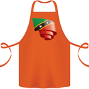 Curled Saint Kitts and Nevis Flag Day Football Cotton Apron 100% Organic Orange