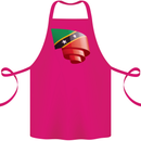 Curled Saint Kitts and Nevis Flag Day Football Cotton Apron 100% Organic Pink