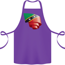 Curled Saint Kitts and Nevis Flag Day Football Cotton Apron 100% Organic Purple
