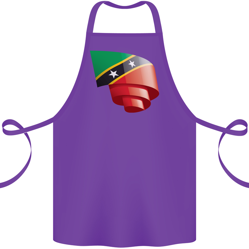 Curled Saint Kitts and Nevis Flag Day Football Cotton Apron 100% Organic Purple