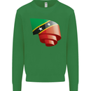 Curled Saint Kitts and Nevis Flag Day Football Kids Sweatshirt Jumper Irish Green