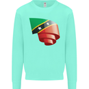 Curled Saint Kitts and Nevis Flag Day Football Kids Sweatshirt Jumper Peppermint