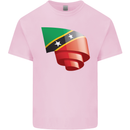 Curled Saint Kitts and Nevis Flag Day Football Kids T-Shirt Childrens Light Pink