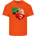 Curled Saint Kitts and Nevis Flag Day Football Kids T-Shirt Childrens Orange