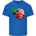 Curled Saint Kitts and Nevis Flag Day Football Kids T-Shirt Childrens Royal Blue
