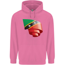 Curled Saint Kitts and Nevis Flag Day Football Mens 80% Cotton Hoodie Azelea