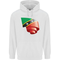 Curled Saint Kitts and Nevis Flag Day Football Mens 80% Cotton Hoodie White