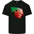 Curled Saint Kitts and Nevis Flag Day Football Mens Cotton T-Shirt Tee Top Black