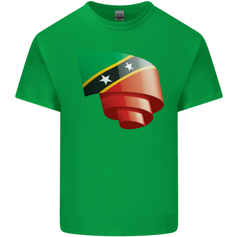 Curled Saint Kitts and Nevis Flag Day Football Mens Cotton T-Shirt Tee Top Irish Green