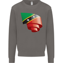 Curled Saint Kitts and Nevis Flag Day Football Mens Sweatshirt Jumper Charcoal