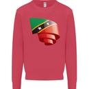 Curled Saint Kitts and Nevis Flag Day Football Mens Sweatshirt Jumper Heliconia