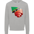 Curled Saint Kitts and Nevis Flag Day Football Mens Sweatshirt Jumper Sports Grey