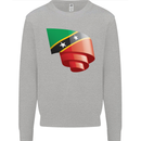Curled Saint Kitts and Nevis Flag Day Football Mens Sweatshirt Jumper Sports Grey