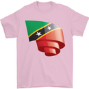 Curled Saint Kitts and Nevis Flag Day Football Mens T-Shirt 100% Cotton Light Pink