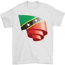 Curled Saint Kitts and Nevis Flag Day Football Mens T-Shirt 100% Cotton White