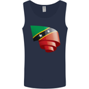 Curled Saint Kitts and Nevis Flag Day Football Mens Vest Tank Top Navy Blue