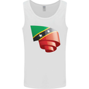 Curled Saint Kitts and Nevis Flag Day Football Mens Vest Tank Top White