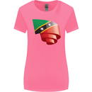 Curled Saint Kitts and Nevis Flag Day Football Womens Wider Cut T-Shirt Azalea