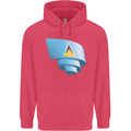 Curled Saint Lucia Flag Lucian Day Football Childrens Kids Hoodie Heliconia