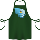Curled Saint Lucia Flag Lucian Day Football Cotton Apron 100% Organic Forest Green