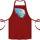 Curled Saint Lucia Flag Lucian Day Football Cotton Apron 100% Organic Maroon