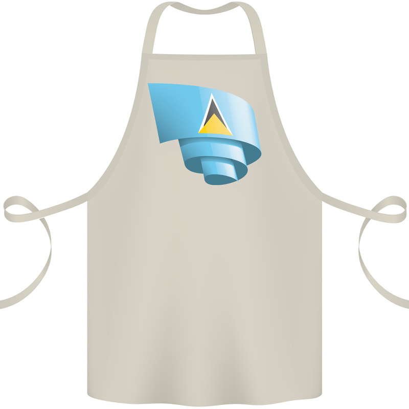 Curled Saint Lucia Flag Lucian Day Football Cotton Apron 100% Organic Natural