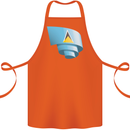 Curled Saint Lucia Flag Lucian Day Football Cotton Apron 100% Organic Orange