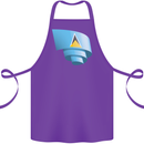 Curled Saint Lucia Flag Lucian Day Football Cotton Apron 100% Organic Purple