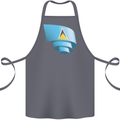Curled Saint Lucia Flag Lucian Day Football Cotton Apron 100% Organic Steel