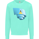 Curled Saint Lucia Flag Lucian Day Football Kids Sweatshirt Jumper Peppermint