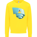 Curled Saint Lucia Flag Lucian Day Football Kids Sweatshirt Jumper Yellow