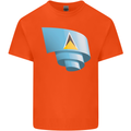 Curled Saint Lucia Flag Lucian Day Football Kids T-Shirt Childrens Orange