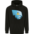 Curled Saint Lucia Flag Lucian Day Football Mens 80% Cotton Hoodie Black