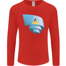 Curled Saint Lucia Flag Lucian Day Football Mens Long Sleeve T-Shirt Red
