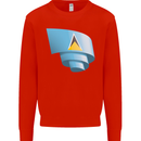 Curled Saint Lucia Flag Lucian Day Football Mens Sweatshirt Jumper Bright Red