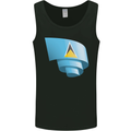 Curled Saint Lucia Flag Lucian Day Football Mens Vest Tank Top Black