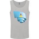 Curled Saint Lucia Flag Lucian Day Football Mens Vest Tank Top Sports Grey
