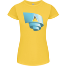 Curled Saint Lucia Flag Lucian Day Football Womens Petite Cut T-Shirt Yellow