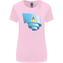Curled Saint Lucia Flag Lucian Day Football Womens Wider Cut T-Shirt Light Pink