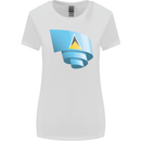 Curled Saint Lucia Flag Lucian Day Football Womens Wider Cut T-Shirt White