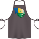 Curled Saint Vincent and Grenadines Flag Football Cotton Apron 100% Organic Dark Grey