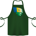Curled Saint Vincent and Grenadines Flag Football Cotton Apron 100% Organic Forest Green