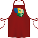 Curled Saint Vincent and Grenadines Flag Football Cotton Apron 100% Organic Maroon