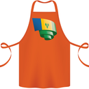 Curled Saint Vincent and Grenadines Flag Football Cotton Apron 100% Organic Orange