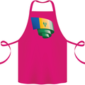 Curled Saint Vincent and Grenadines Flag Football Cotton Apron 100% Organic Pink